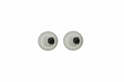 Глазки для игрушек, круглые, с бегающими зрачками, 3 мм/упак.100+/-5 шт, цв. -черно-белые - купить в Набережных Челнах. Цена: 25.40 руб.