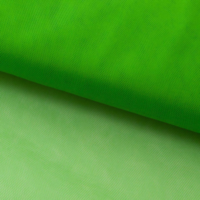 Фатин матовый 16-146, 12 гр/м2, шир.300см, цвет зелёный - купить в Набережных Челнах. Цена 112.70 руб.