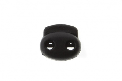 8049ТН Фиксатор пластиковый двухдырочный, 23х20 мм, цвет чёрный - купить в Набережных Челнах. Цена: 1.37 руб.