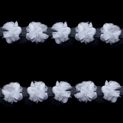 Тесьма плетеная "Рюш", упак. 9,14 м, цвет белый - купить в Набережных Челнах. Цена: 46.82 руб.