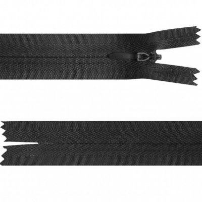 Молния потайная Т3, 60 см, хлопок, цвет чёрный - купить в Набережных Челнах. Цена: 10.13 руб.
