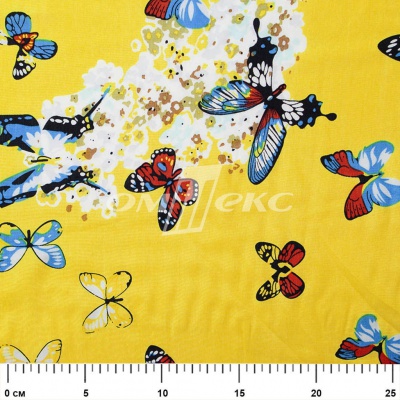Плательная ткань "Софи" 7.2, 75 гр/м2, шир.150 см, принт бабочки - купить в Набережных Челнах. Цена 241.49 руб.