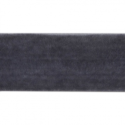 Лента бархатная нейлон, шир.25 мм, (упак. 45,7м), цв.189-т.серый - купить в Набережных Челнах. Цена: 981.09 руб.