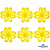 Кружево гипюр "Ромашка" 0575-1169, шир. 25 мм/уп.13,7 м, цвет 8208-жёлтый - купить в Набережных Челнах. Цена: 289.76 руб.