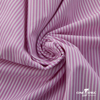 Ткань сорочечная Полоска Кенди, 115 г/м2, 58% пэ,42% хл, шир.150 см, цв.1-розовый, (арт.110) - купить в Набережных Челнах. Цена 306.69 руб.