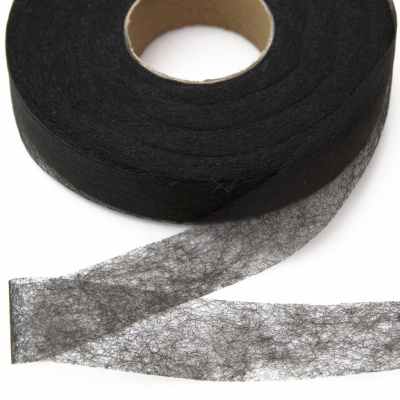 Прокладочная лента (паутинка) DF23, шир. 25 мм (боб. 100 м), цвет чёрный - купить в Набережных Челнах. Цена: 2.10 руб.