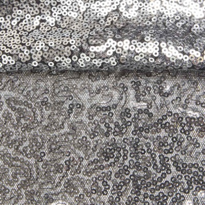 Сетка с пайетками №6, 188 гр/м2, шир.140см, цвет серый - купить в Набережных Челнах. Цена 433.60 руб.