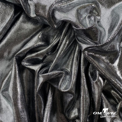 Трикотажное полотно голограмма, шир.140 см, #602 -чёрный/серебро - купить в Набережных Челнах. Цена 385.88 руб.