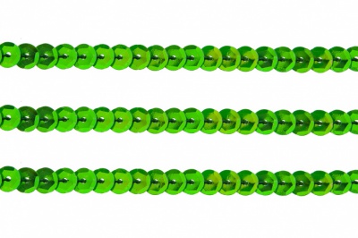 Пайетки "ОмТекс" на нитях, CREAM, 6 мм С / упак.73+/-1м, цв. 94 - зеленый - купить в Набережных Челнах. Цена: 297.48 руб.