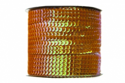 Пайетки "ОмТекс" на нитях, CREAM, 6 мм С / упак.73+/-1м, цв. 88 - оранжевый - купить в Набережных Челнах. Цена: 300.55 руб.