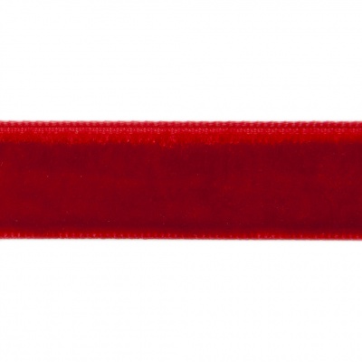 Лента бархатная нейлон, шир.12 мм, (упак. 45,7м), цв.45-красный - купить в Набережных Челнах. Цена: 396 руб.