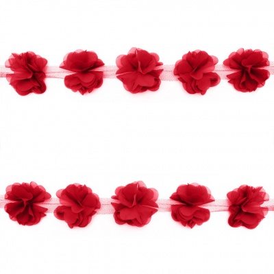 Тесьма плетеная "Рюш", упак. 9,14 м, цвет красный - купить в Набережных Челнах. Цена: 46.82 руб.