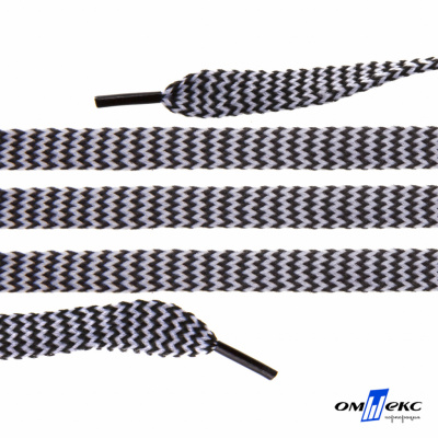 Шнурки #107-07, плоские 130 см, двухцветные цв.серый/чёрный - купить в Набережных Челнах. Цена: 23.03 руб.