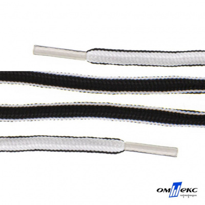 Шнурки #4-27, круглые 130 см, двухцветные (черно/белый) - купить в Набережных Челнах. Цена: 47.04 руб.