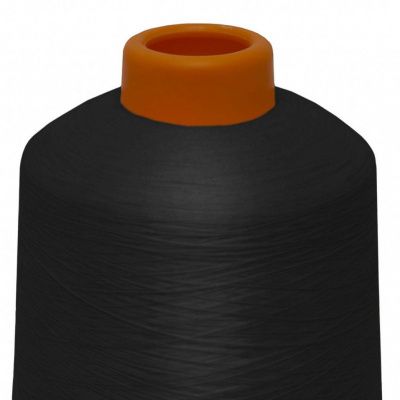 Нитки текстурированные некручёные, намот. 15 000 м, цвет чёрный - купить в Набережных Челнах. Цена: 204.10 руб.