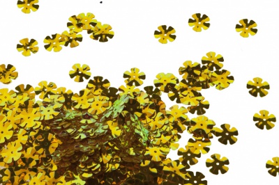 Пайетки "ОмТекс" россыпью,DOUBLE SIDED GOLD,цветок 14 мм/упак.50 гр, цв. 0460-золото - купить в Набережных Челнах. Цена: 80.12 руб.