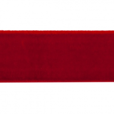 Лента бархатная нейлон, шир.25 мм, (упак. 45,7м), цв.45-красный - купить в Набережных Челнах. Цена: 981.09 руб.