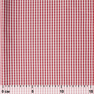 Ткань сорочечная Клетка Виши, 115 г/м2, 58% пэ,42% хл, шир.150 см, цв.5-красный, (арт.111) - купить в Набережных Челнах. Цена 306.69 руб.