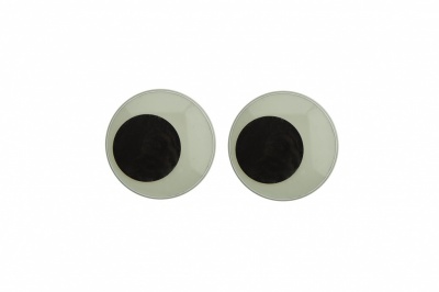 Глазки для игрушек, круглые, с бегающими зрачками, 18 мм/упак.20+/-2 шт, цв. -черно-белые - купить в Набережных Челнах. Цена: 25.40 руб.