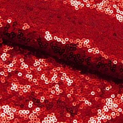 Сетка с пайетками №8, 188 гр/м2, шир.140см, цвет красный - купить в Набережных Челнах. Цена 433.60 руб.