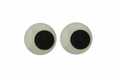 Глазки для игрушек, круглые, с бегающими зрачками, 24 мм/упак.50+/-2 шт, цв. -черно-белые - купить в Набережных Челнах. Цена: 60.32 руб.