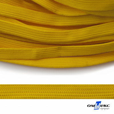 Шнур плетеный (плоский) d-12 мм, (уп.90+/-1м), 100% полиэстер, цв.269 - жёлтый - купить в Набережных Челнах. Цена: 8.62 руб.