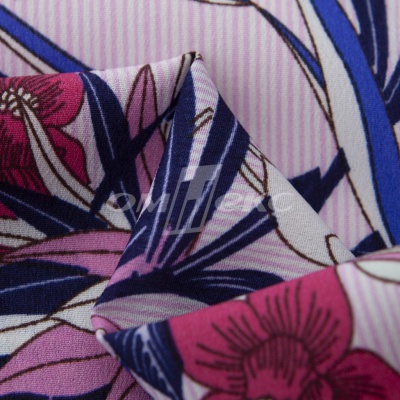 Плательная ткань "Фламенко" 18.1, 80 гр/м2, шир.150 см, принт растительный - купить в Набережных Челнах. Цена 239.03 руб.