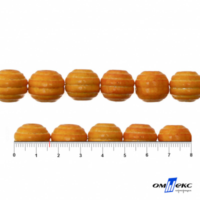 0309-Бусины деревянные "ОмТекс", 16 мм, упак.50+/-3шт, цв.003-оранжевый - купить в Набережных Челнах. Цена: 62.22 руб.