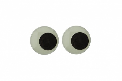 Глазки для игрушек, круглые, с бегающими зрачками, 15 мм/упак.50+/-2 шт, цв. -черно-белые - купить в Набережных Челнах. Цена: 47.40 руб.