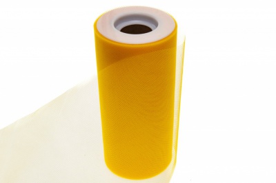 Фатин в шпульках 16-72, 10 гр/м2, шир. 15 см (в нам. 25+/-1 м), цвет жёлтый - купить в Набережных Челнах. Цена: 100.69 руб.
