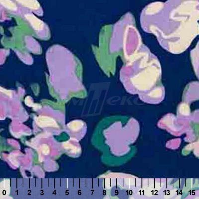 Штапель принт (100% вискоза) D4,C3, 110 гр/м2, шир.140см, принт цветы/василёк - купить в Набережных Челнах. Цена 343 руб.