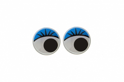 Глазки для игрушек, круглые, с бегающими зрачками, 8 мм/упак.50+/-2 шт, цв. -синий - купить в Набережных Челнах. Цена: 59.05 руб.
