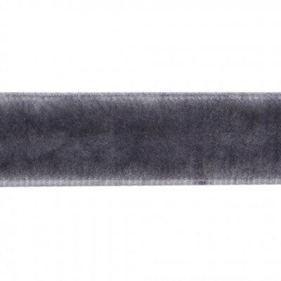 Лента бархатная нейлон, шир.12 мм, (упак. 45,7м), цв.189-т.серый - купить в Набережных Челнах. Цена: 462.28 руб.