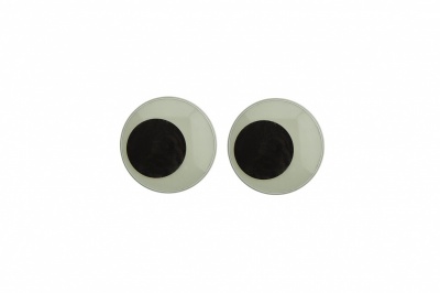 Глазки для игрушек, круглые, с ресничками, 10 мм/упак.50+/-2 шт, цв. -черно-белые - купить в Набережных Челнах. Цена: 21.24 руб.