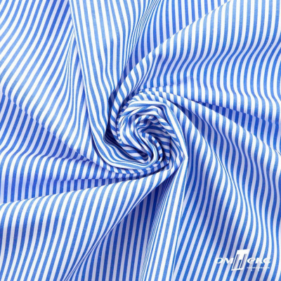 Ткань сорочечная Полоска Кенди, 115 г/м2, 58% пэ,42% хл, шир.150 см, цв.3-синий, (арт.110) - купить в Набережных Челнах. Цена 306.69 руб.