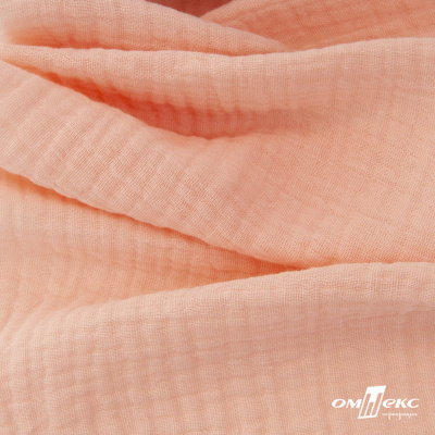 Ткань Муслин, 100% хлопок, 125 гр/м2, шир. 140 см #201 цв.(18)-розовый персик - купить в Набережных Челнах. Цена 464.97 руб.