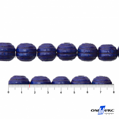0309-Бусины деревянные "ОмТекс", 16 мм, упак.50+/-3шт, цв.006-синий - купить в Набережных Челнах. Цена: 62.22 руб.