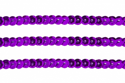 Пайетки "ОмТекс" на нитях, SILVER-BASE, 6 мм С / упак.73+/-1м, цв. 12 - фиолет - купить в Набережных Челнах. Цена: 300.55 руб.